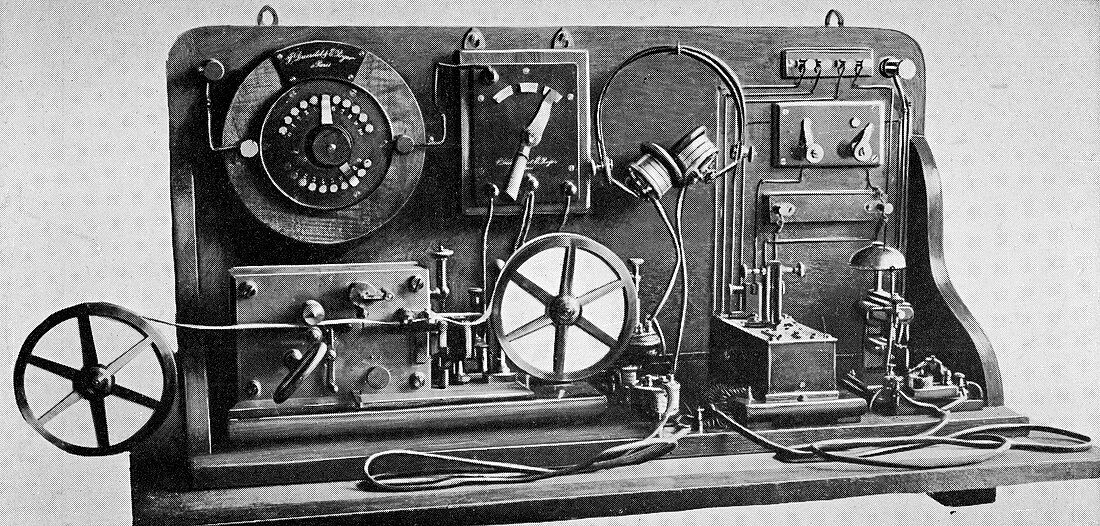 Telegraph transmitter and receiver,1914