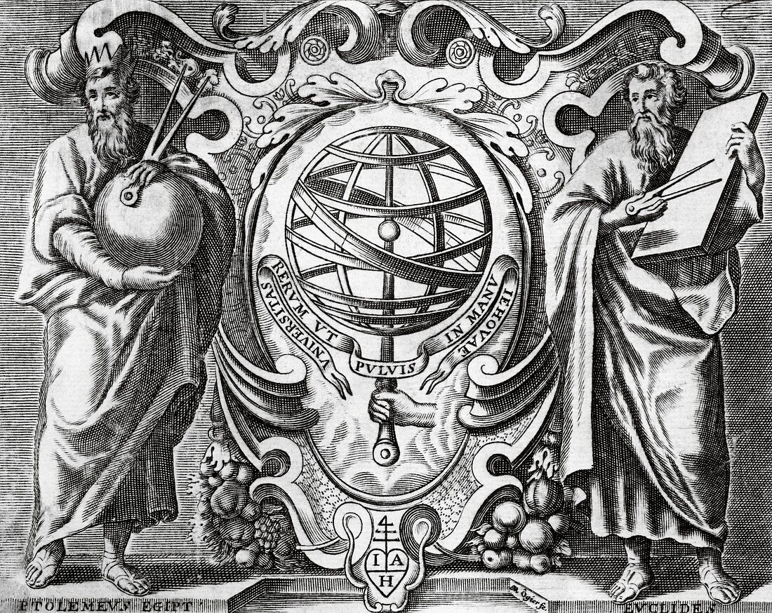 Ptolemy and Euclid,17th century artwork