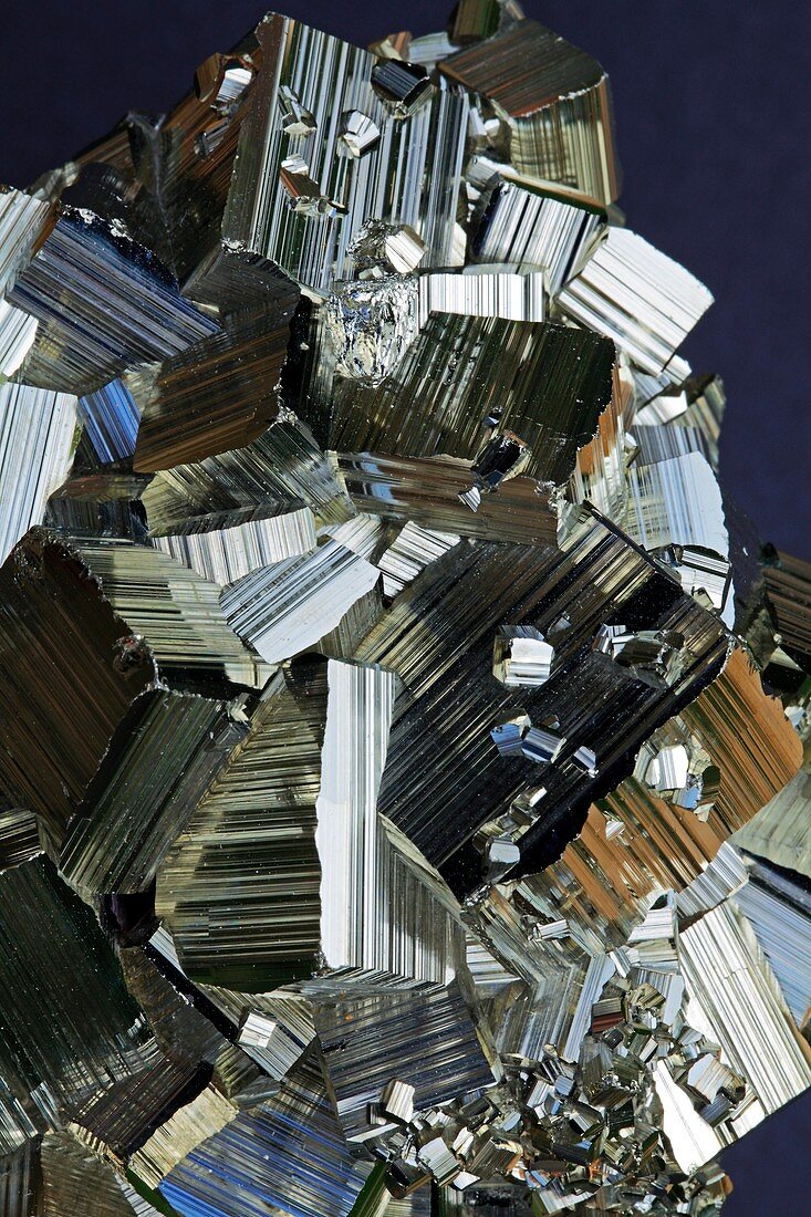 Iron pyrite crystals