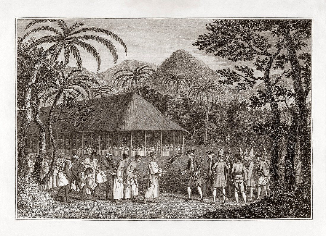 Captain Wallace and Tahitians,1767