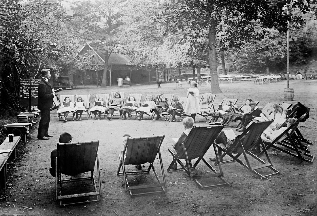 Open-air school,historical image