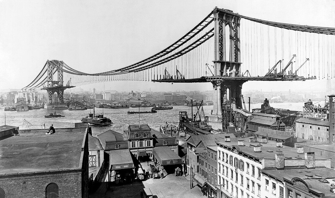 Manhattan bridge construction