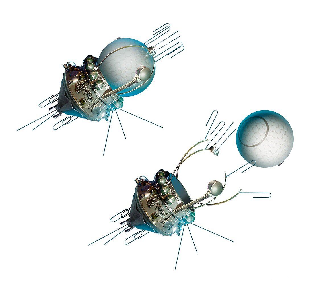 Vostok 1 capsule separation,artwork
