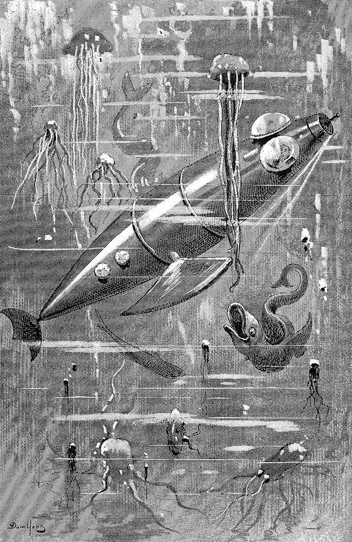 Futuristic submarine 19th Century artwork