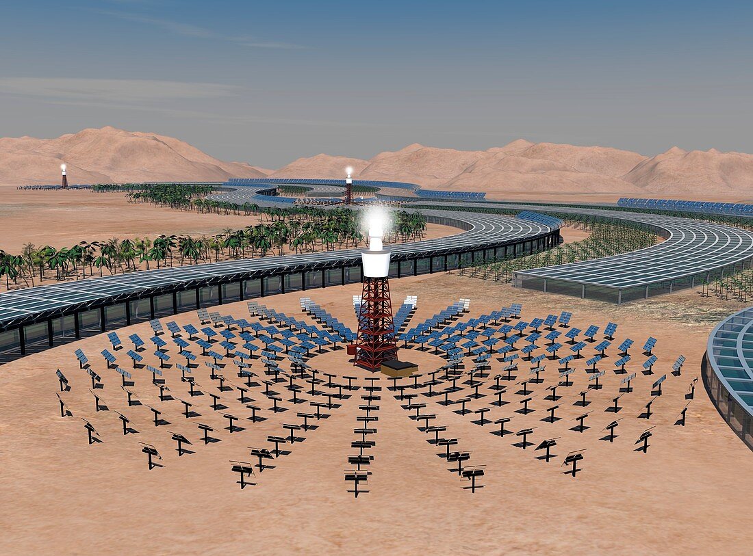 Concentrating solar power plant,artwork
