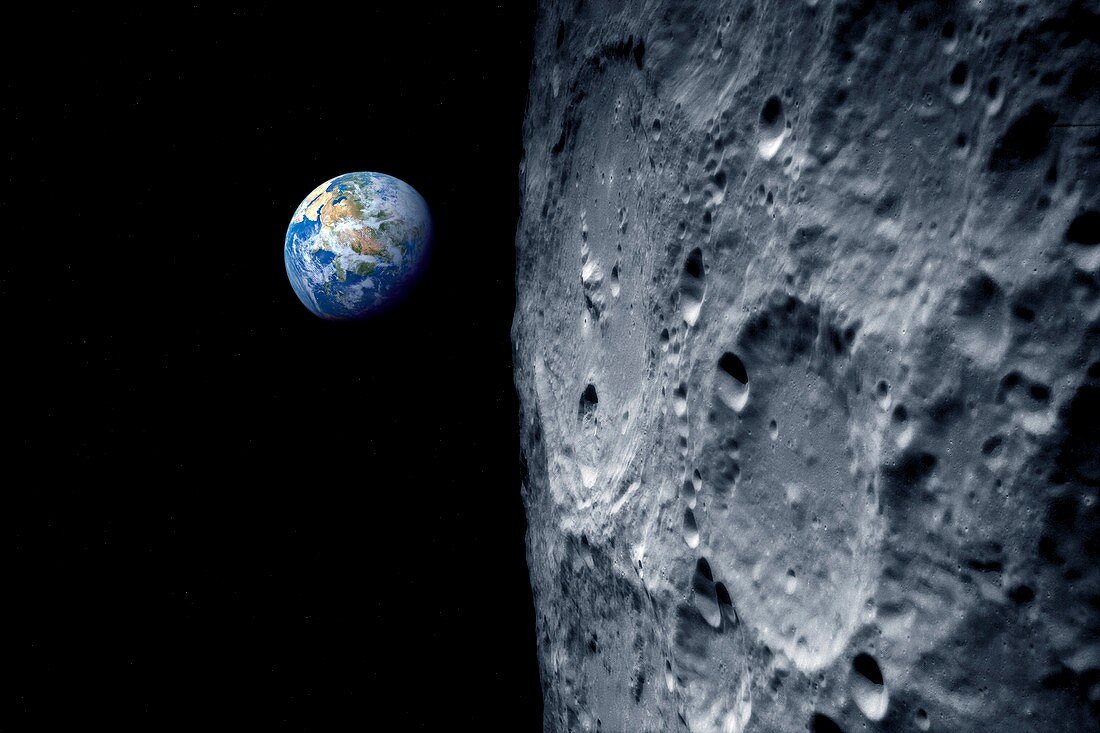 Earth from lunar orbit,artwork