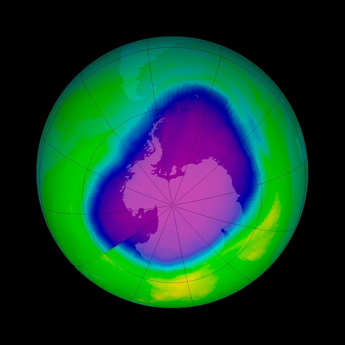 Antarctic ozone hole,2000