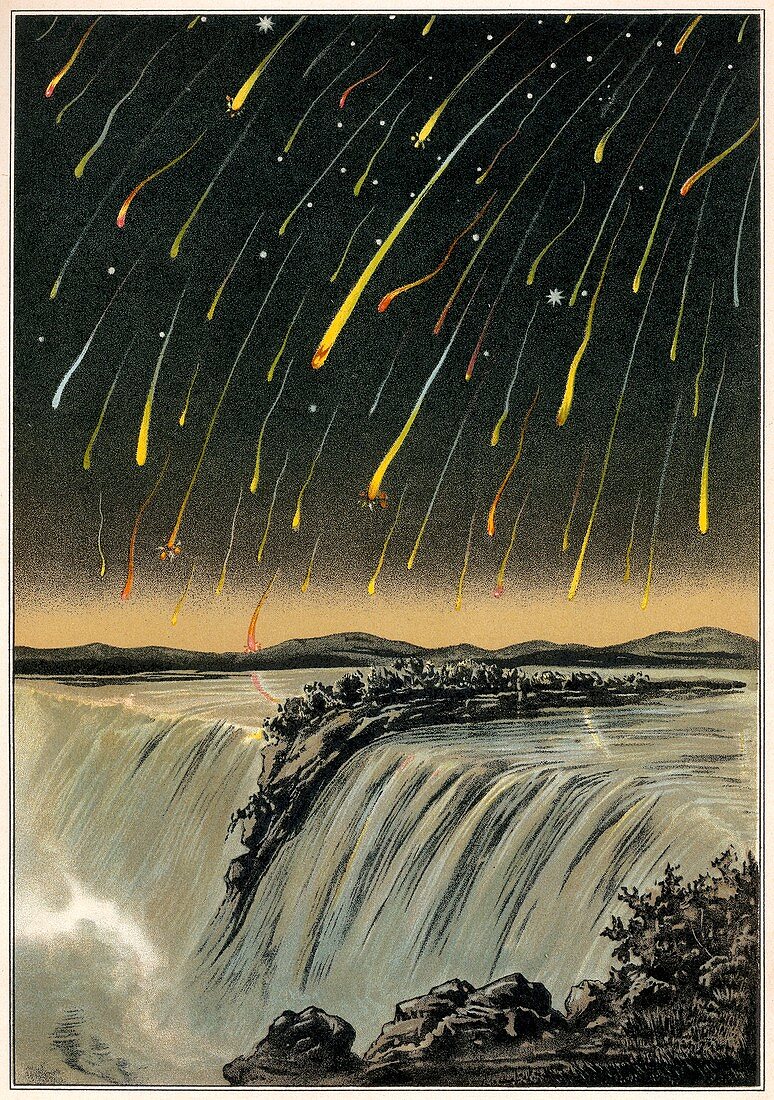 Leonid meteor shower of 1833,artwork