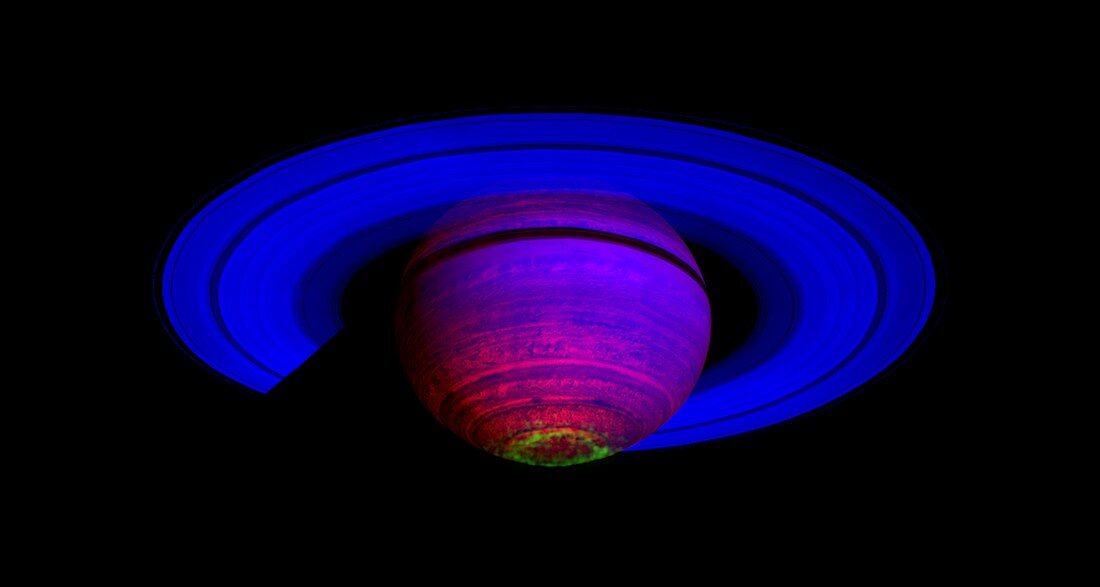 Saturn's aurorae,infrared Cassini image