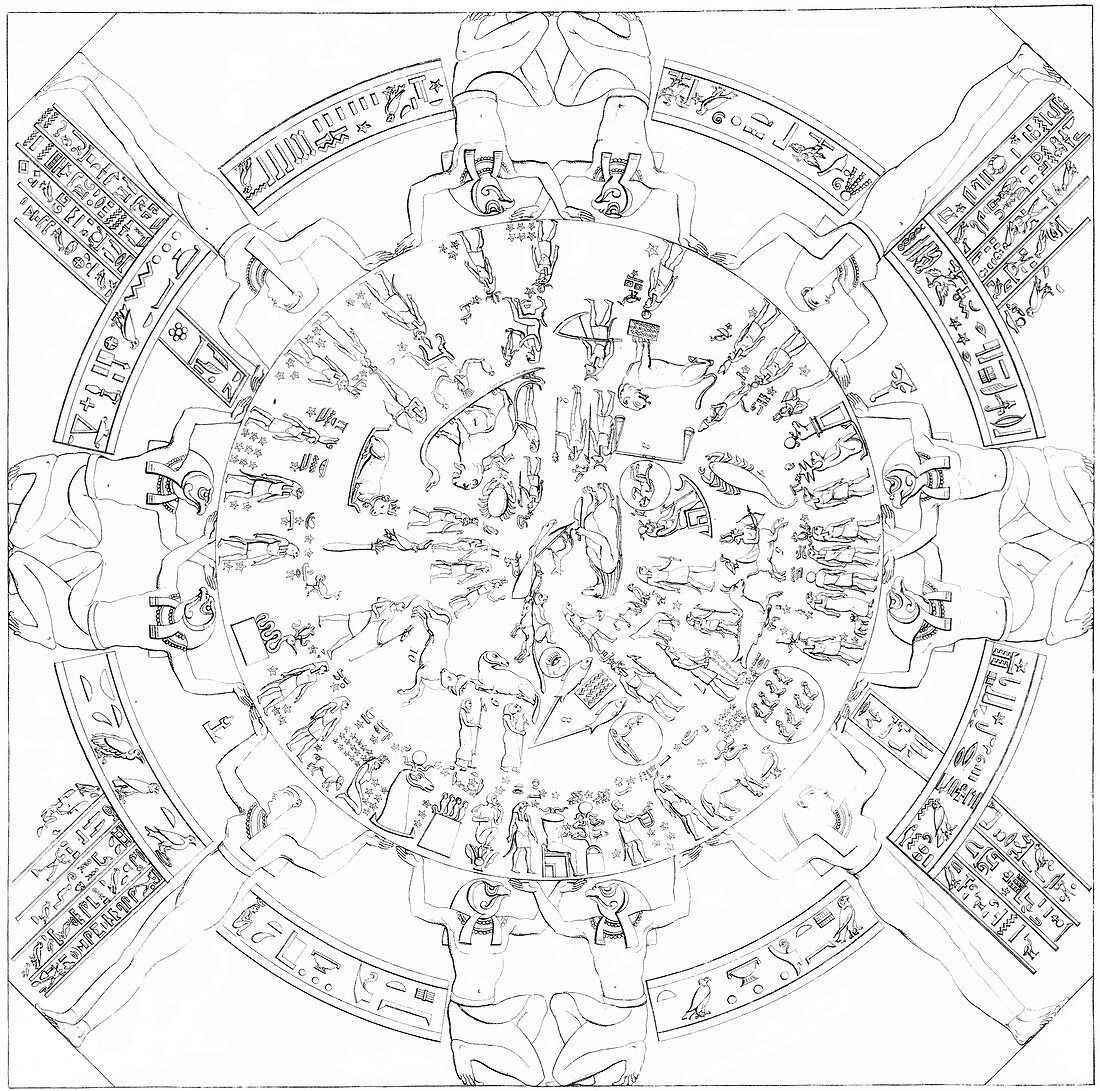 Dendera zodiac,1882 artwork