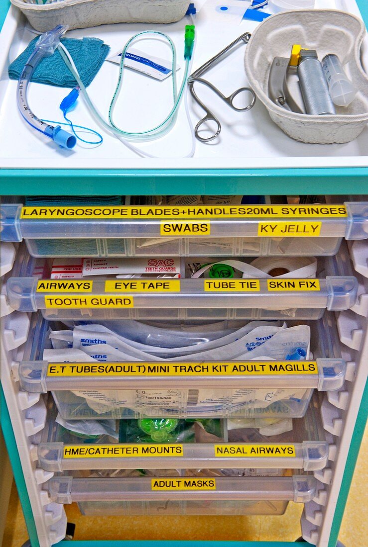 Anaesthetic Room supplies trolley