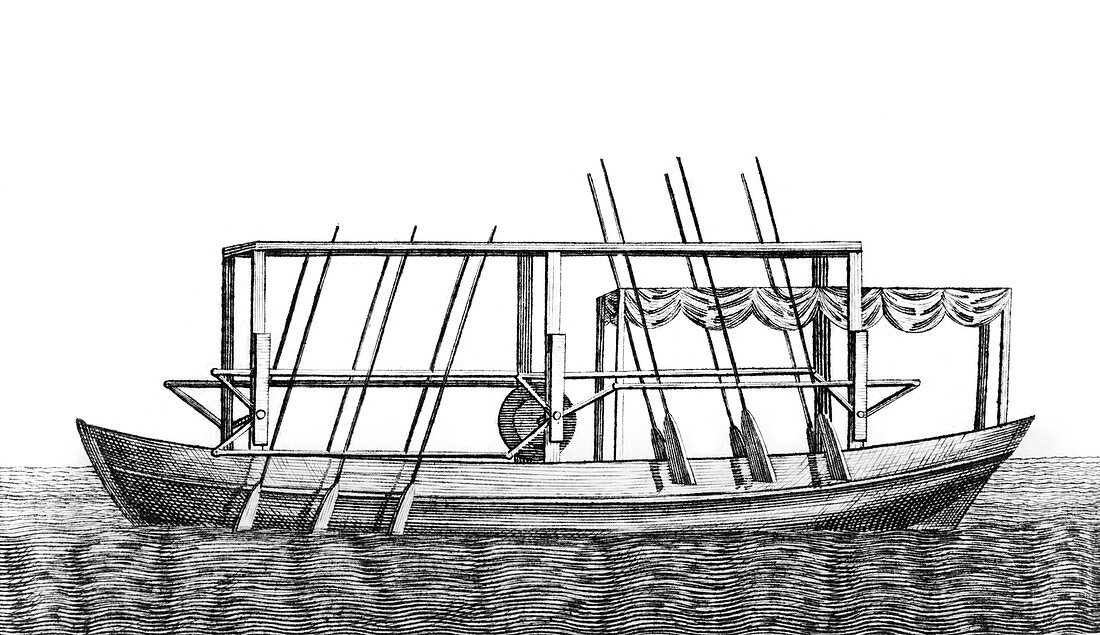 18th Century oar-driven steam boat