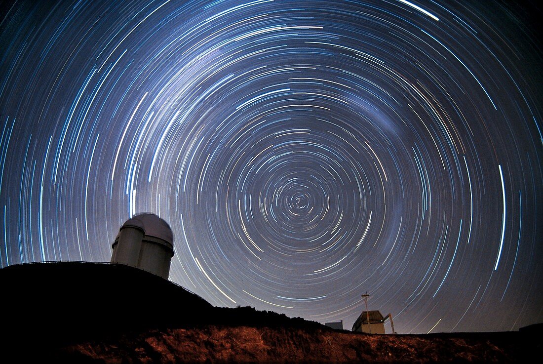 Star trails over La Silla,Chile