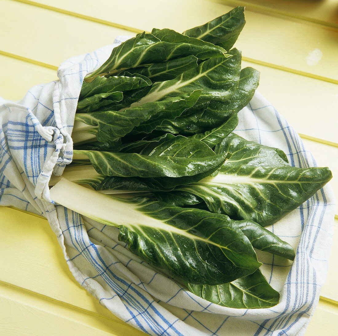 Chard Leaves in a Dish Towel