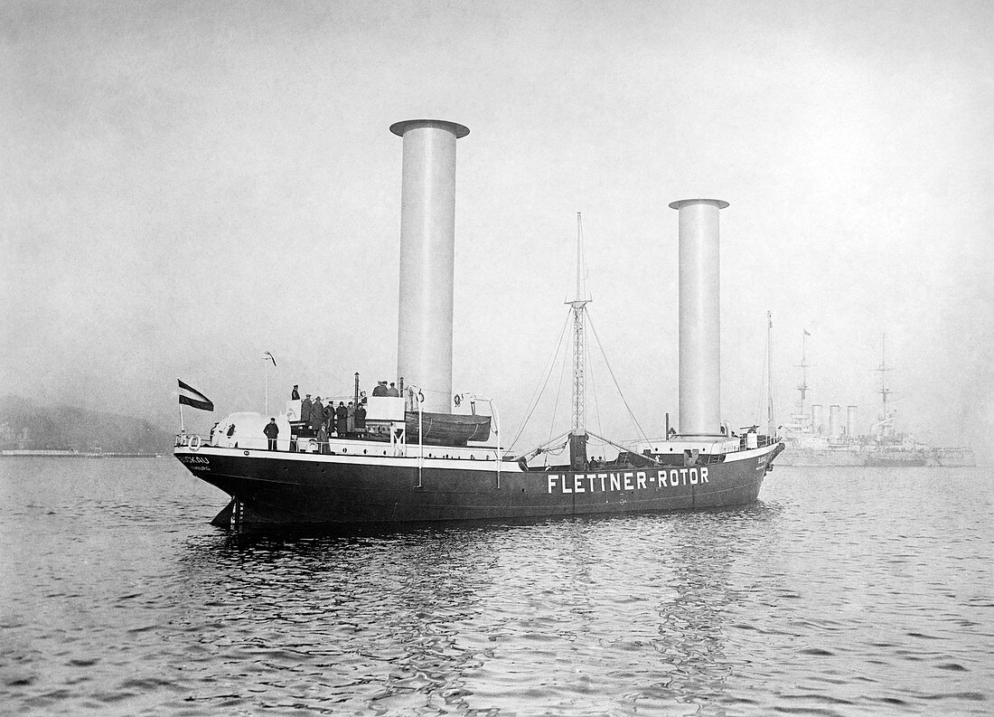 Rotor ship Buckau,historical image