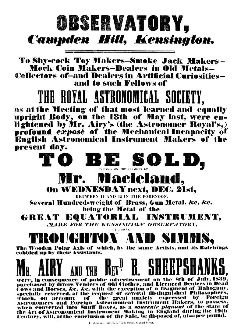 19th Century observatory sale advert