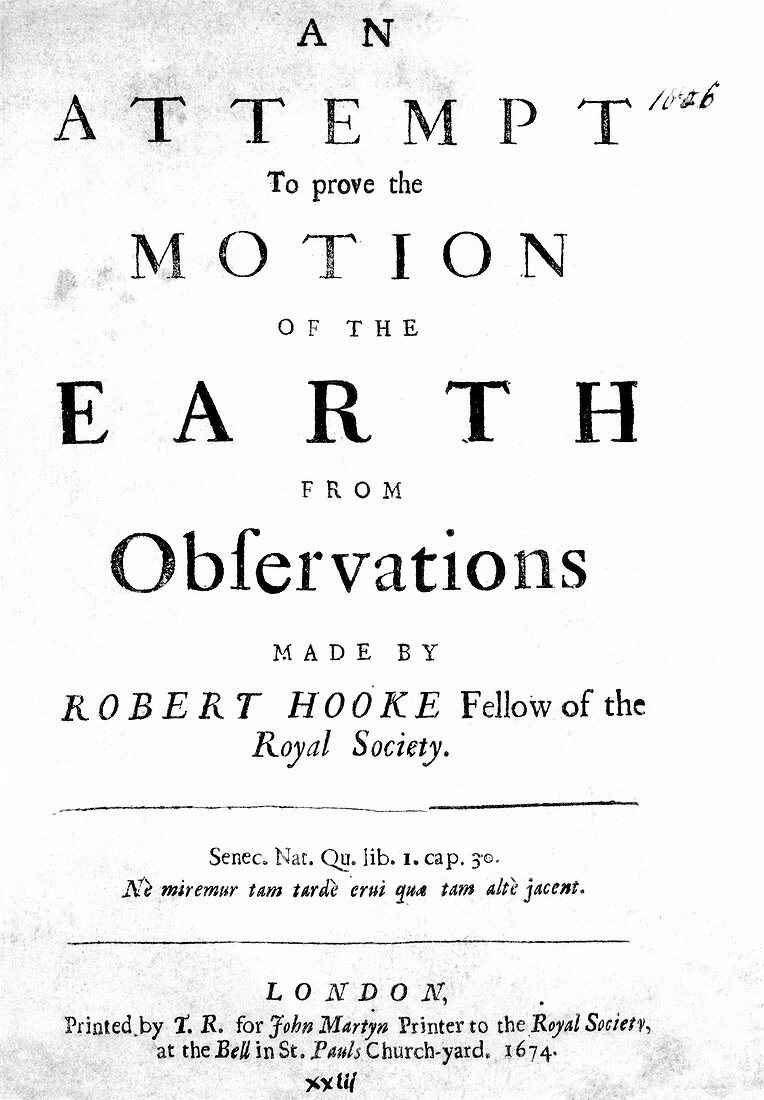 Hooke's work on gravitation,1674