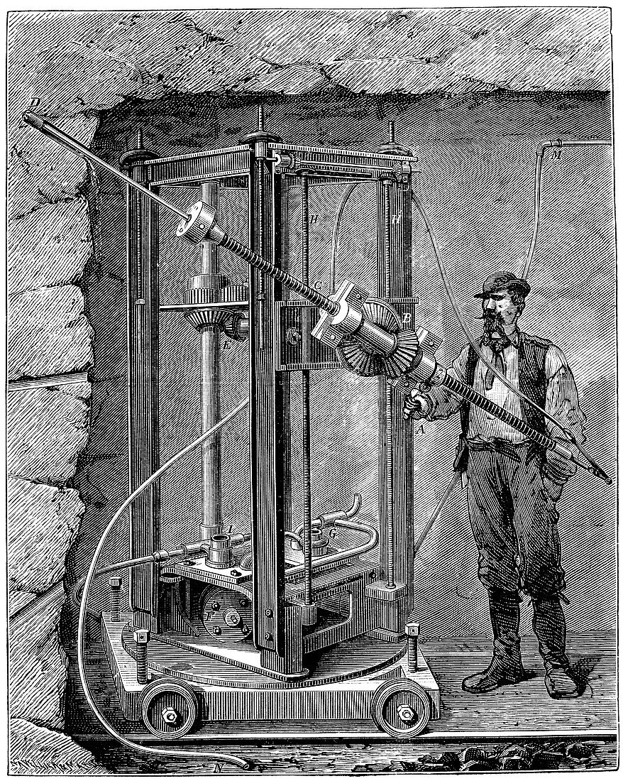 Diamond-tipped drill,19th century