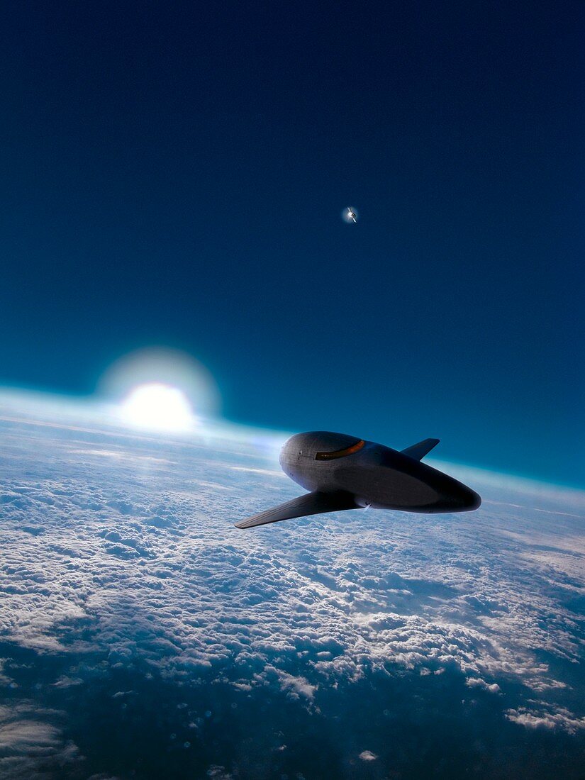 Space plane in Earth orbit