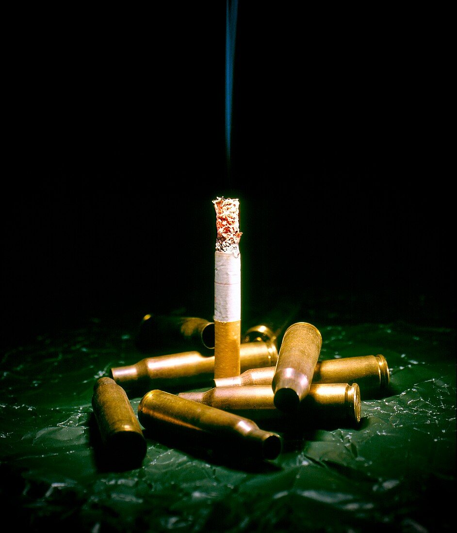 Cigarette deaths,conceptual image