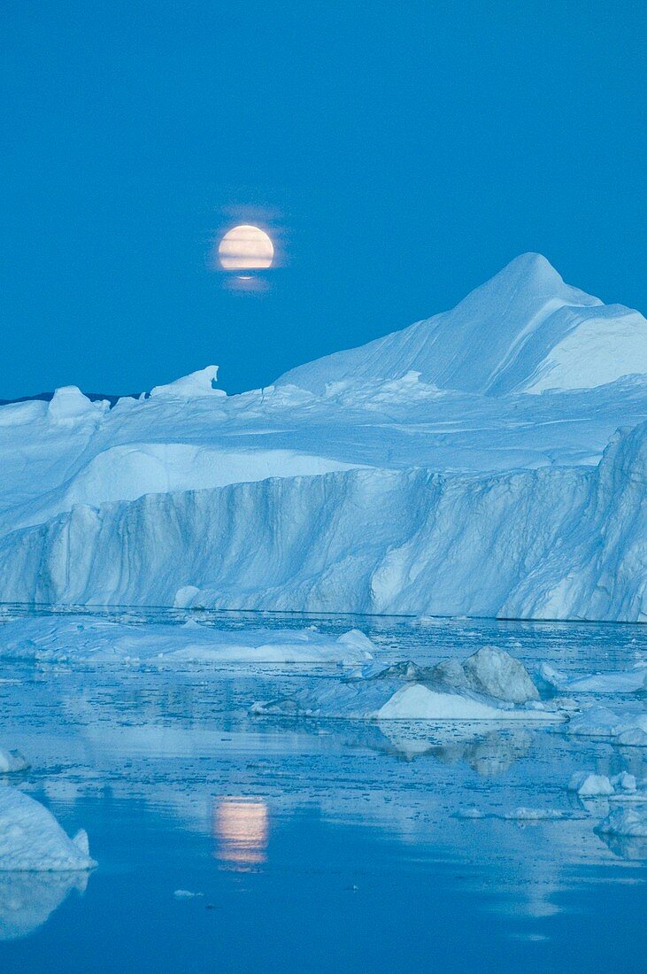 Full moon over an iceberg