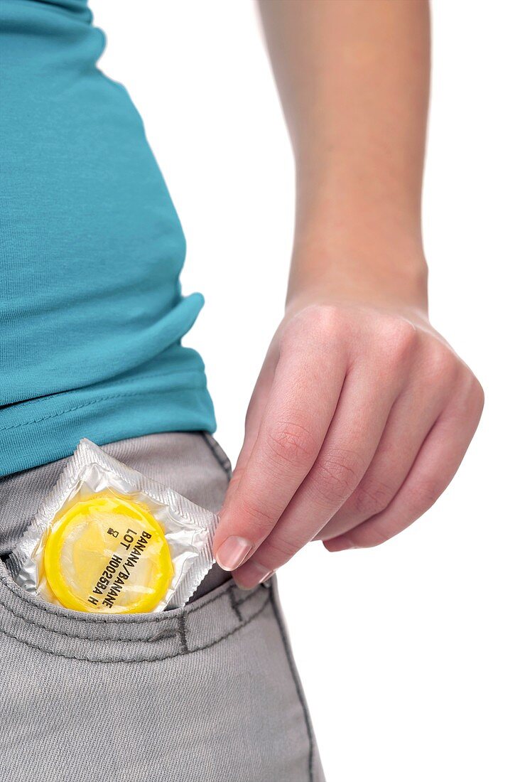 Condom in front pocket