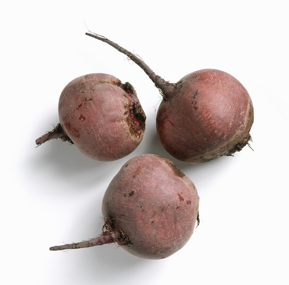 Three Whole Red Beets
