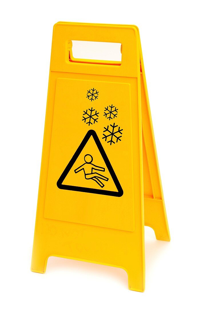 Snow hazard warning sign