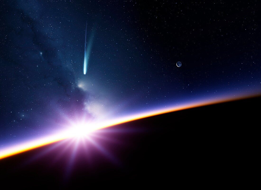 Sunset in Earth orbit,artwork