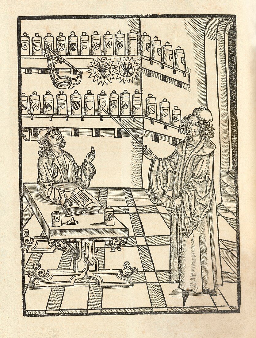 Physician and apothecary,15th century