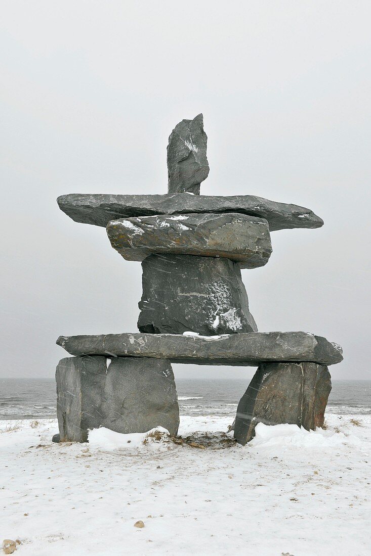 Inuksuk stone cairn