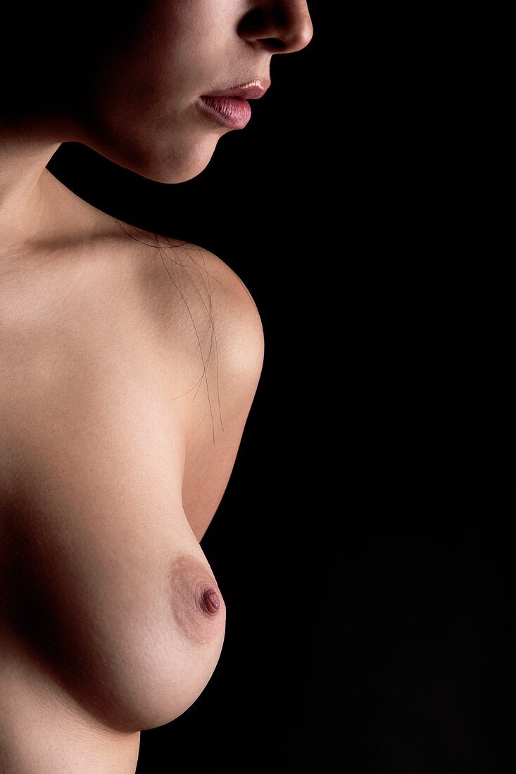 Woman's shoulder and breast