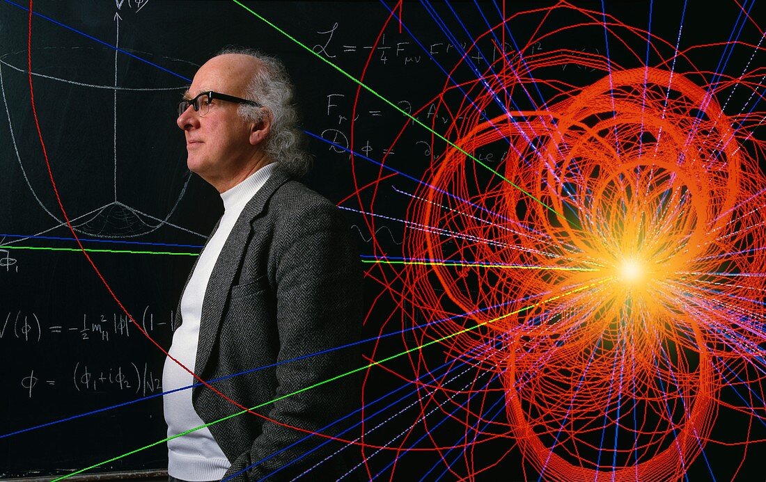 Prof. Peter Higgs with Event Simulation