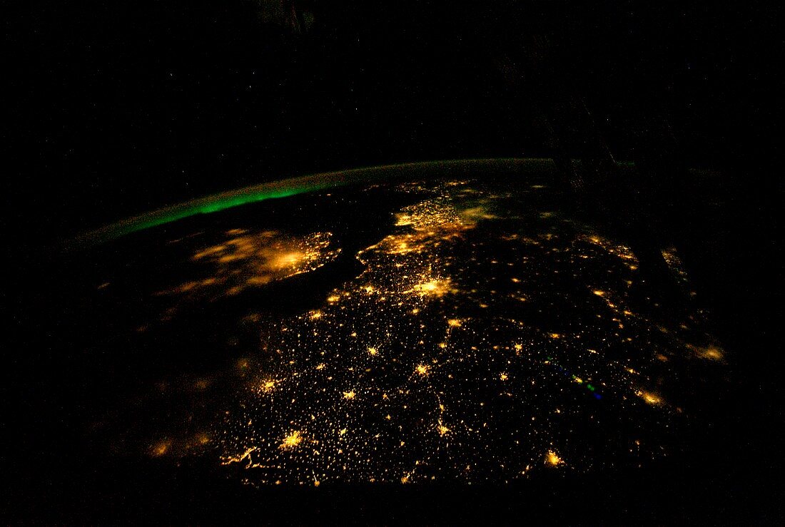 UK and Europe at night from space