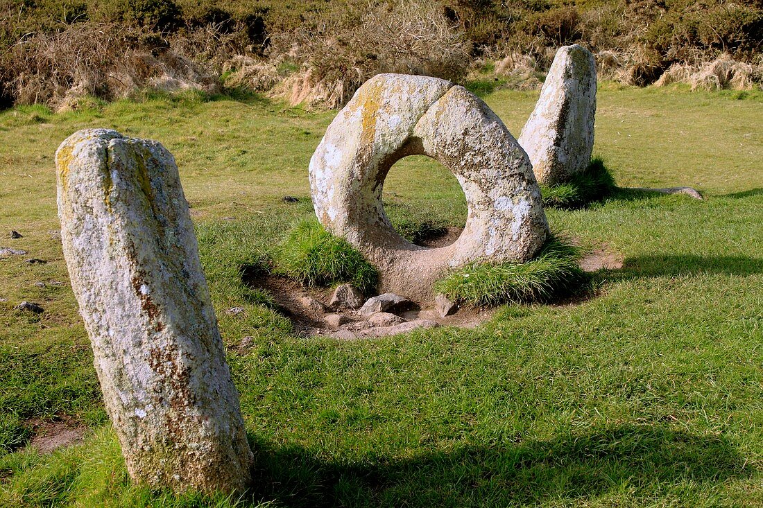 Men-an-tol standing stones,Cornwall,UK