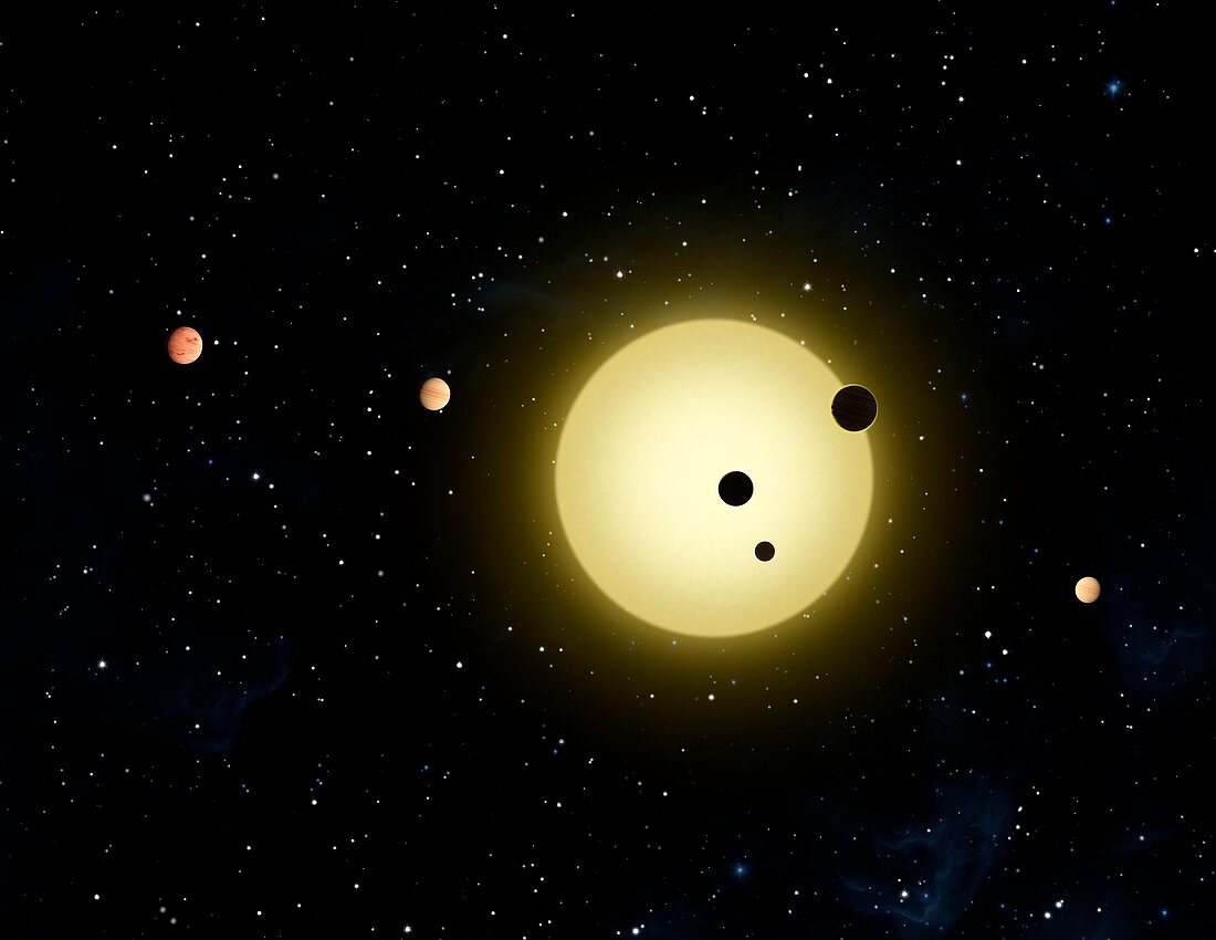 Kepler-11 planetary system,artwork