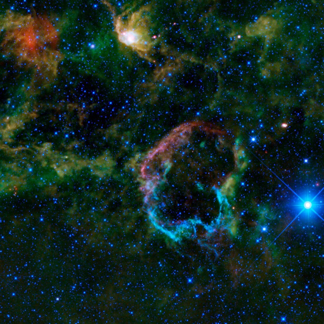 IC 443 supernova remnant,infrared
