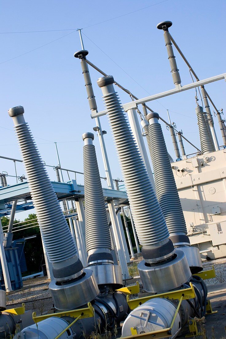 Insulators at electricity substation