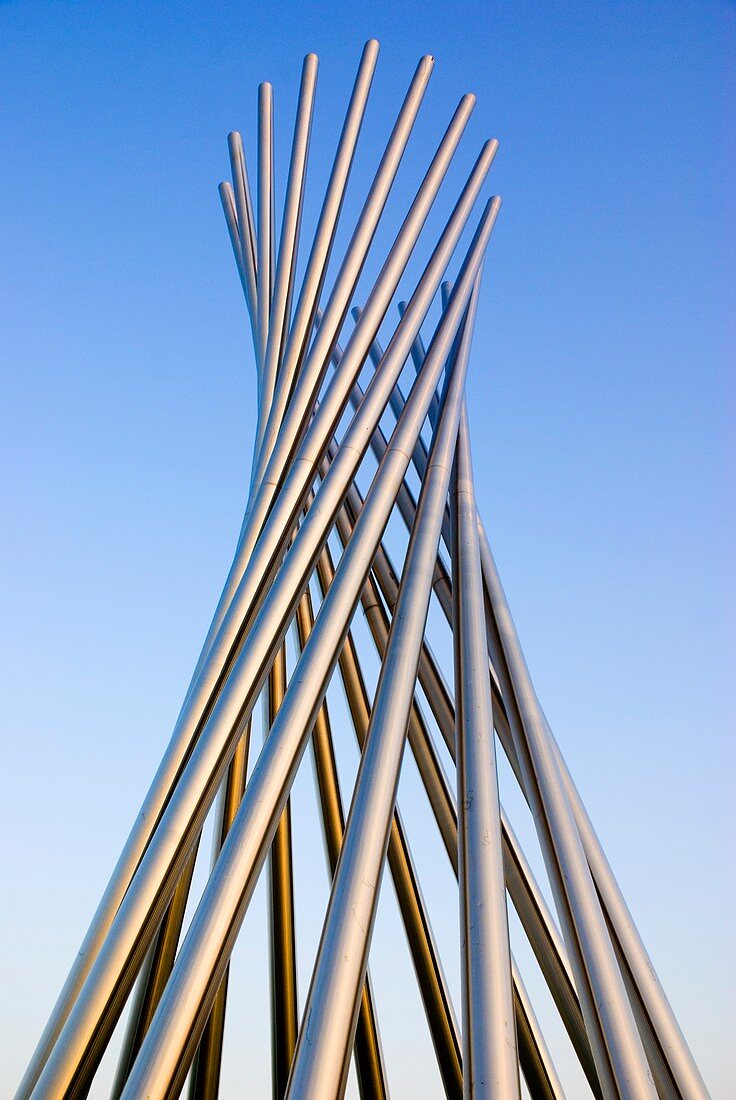 Metal sculpture at Fermilab