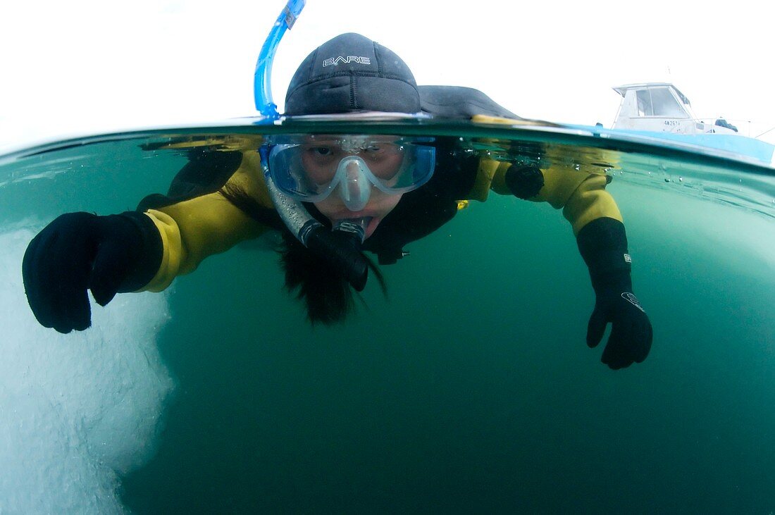 Ice diving,Nunavut,Canada