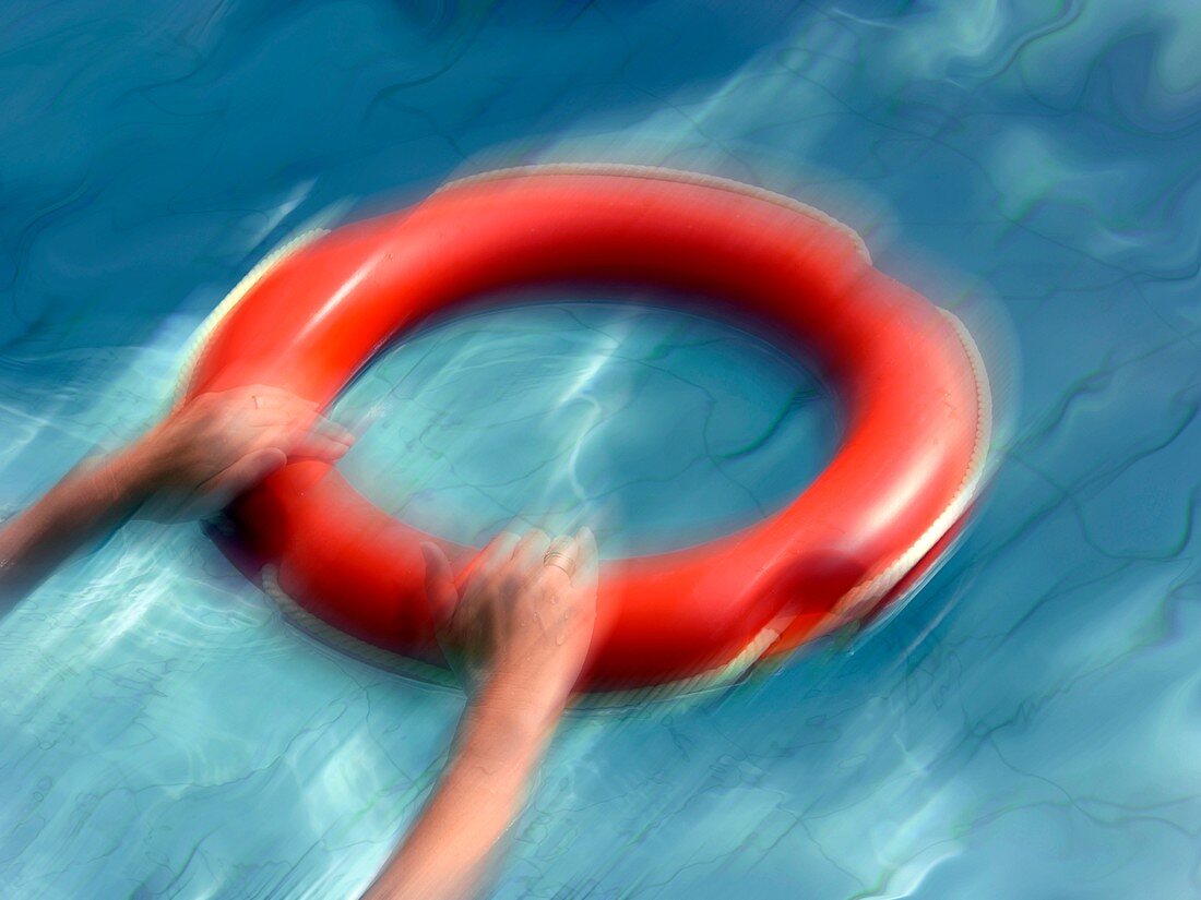 Lifebuoy in a swimming pool