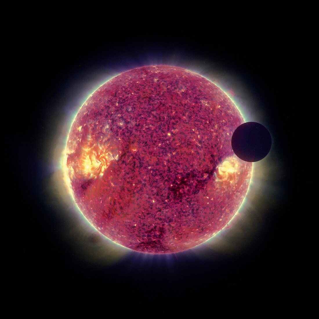 Moon transiting the Sun,STEREO image