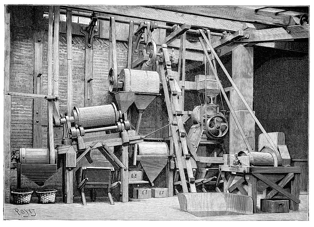 Magnetic ore separator,19th century