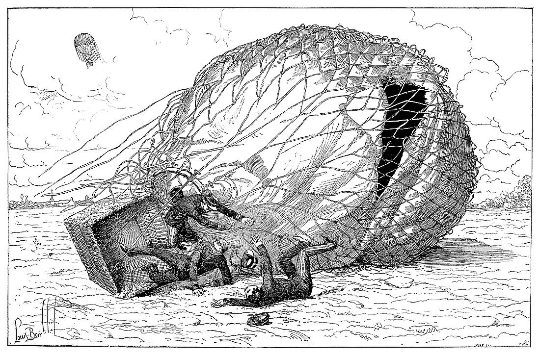 Military balloon crash,1891