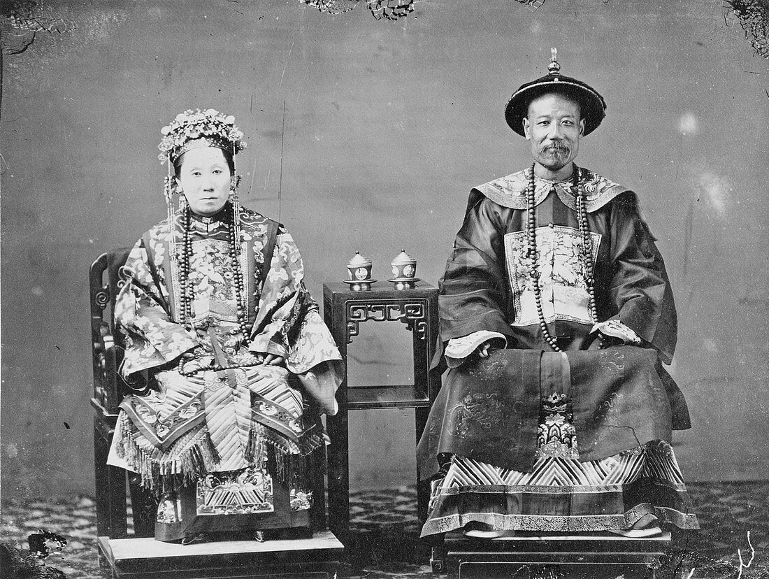 Chinese man and woman,19th century
