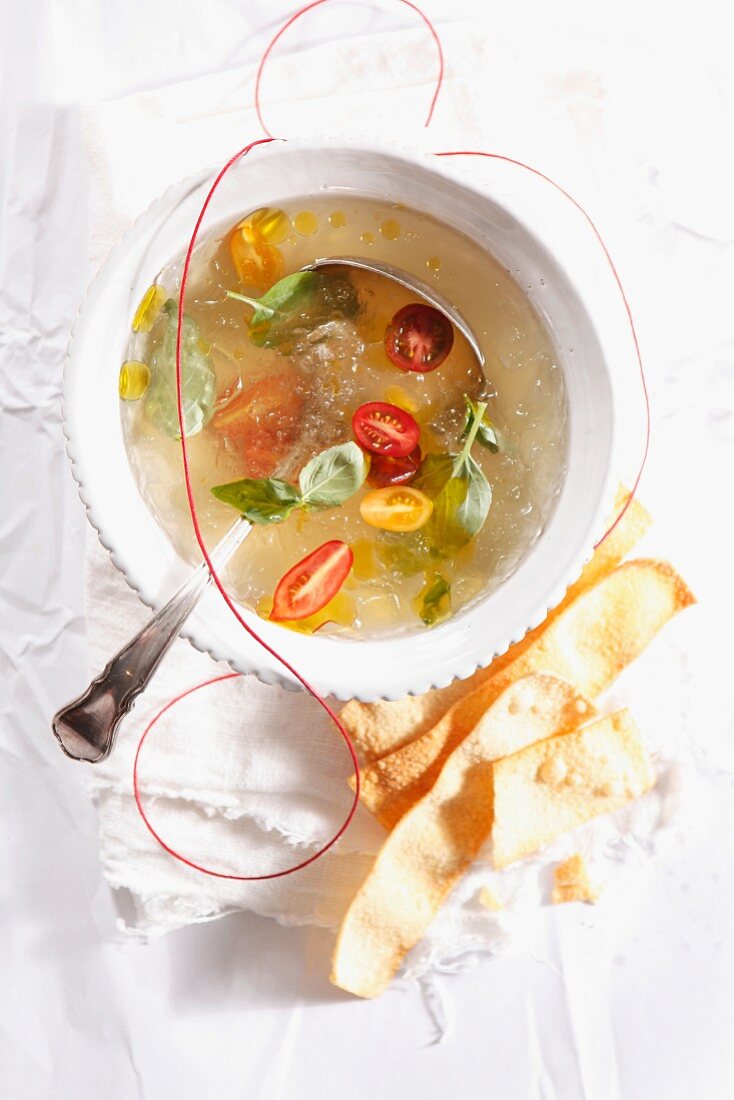 Ice tomato consomme