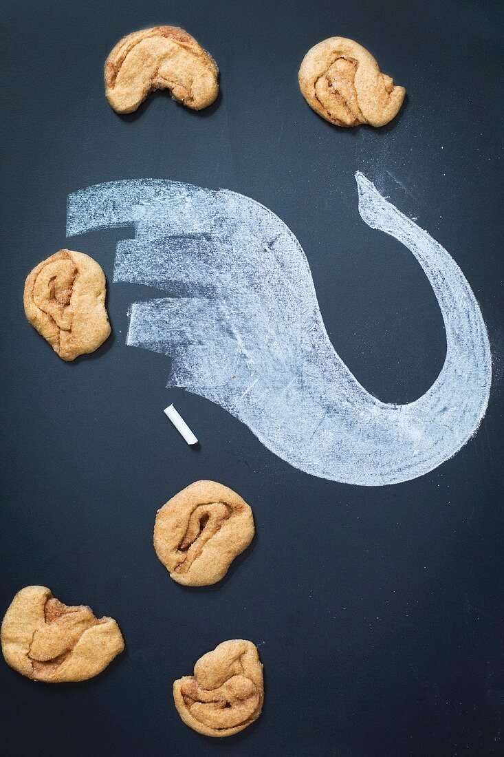 'Elephant Ear' buns with a chalk drawing of an elephant's trunk