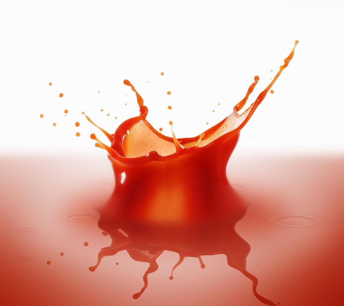 Splashing tomato juice