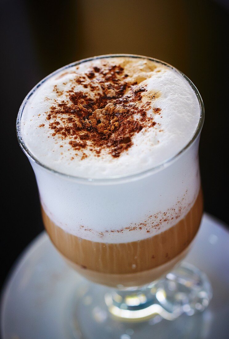 Cappuccino in a glass