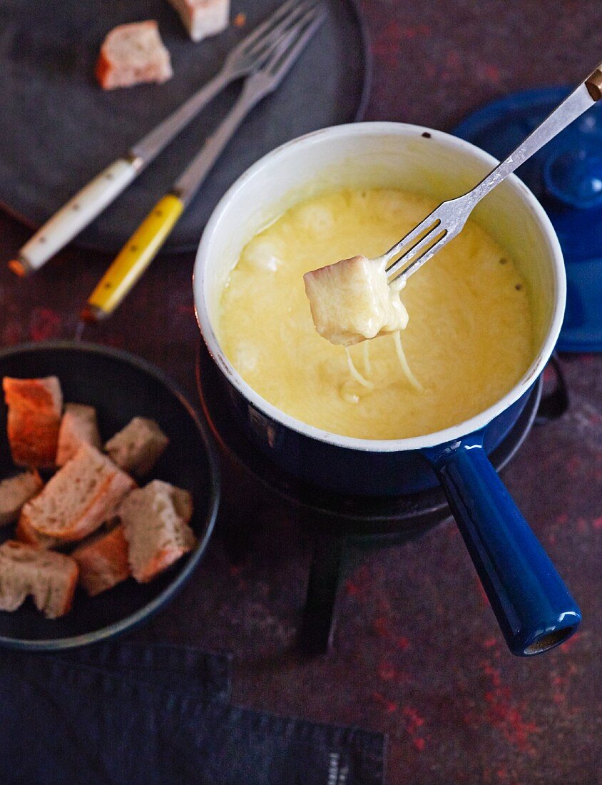 A mini cheese fondue